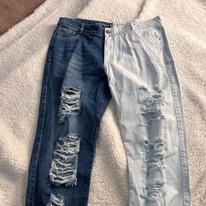 Two toned Ripped Jeans